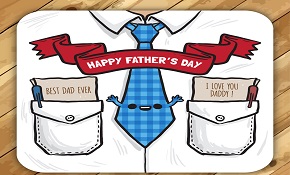 Painted fathers Day card vector